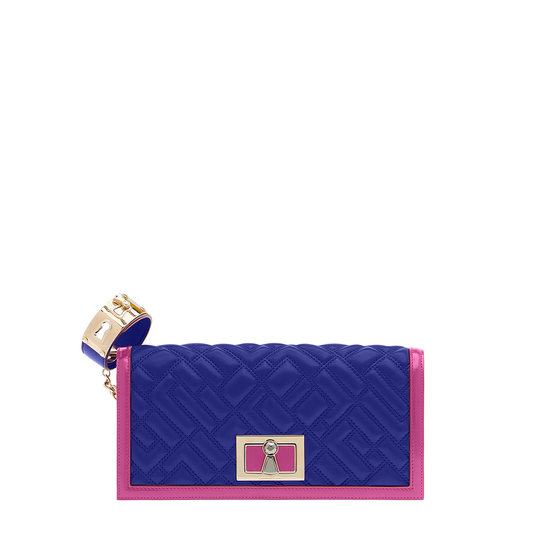 Purple Cognac Wristlet Zipper Pouch Women's Clutch With 